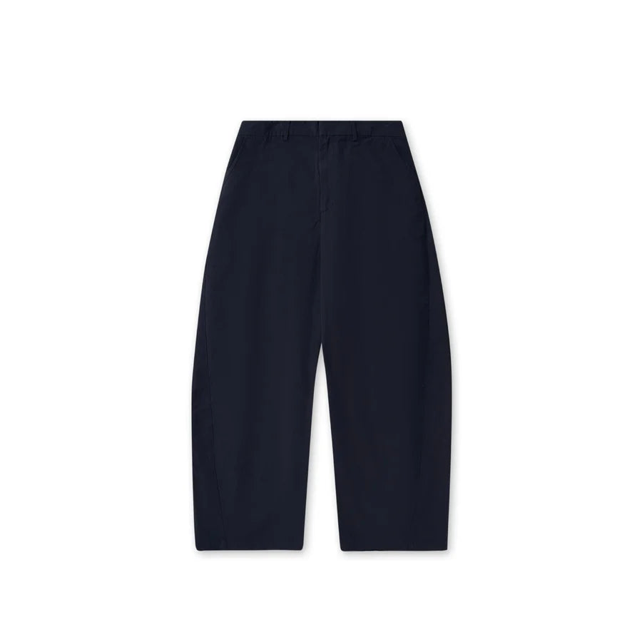 Linen-Blend Curved Pants