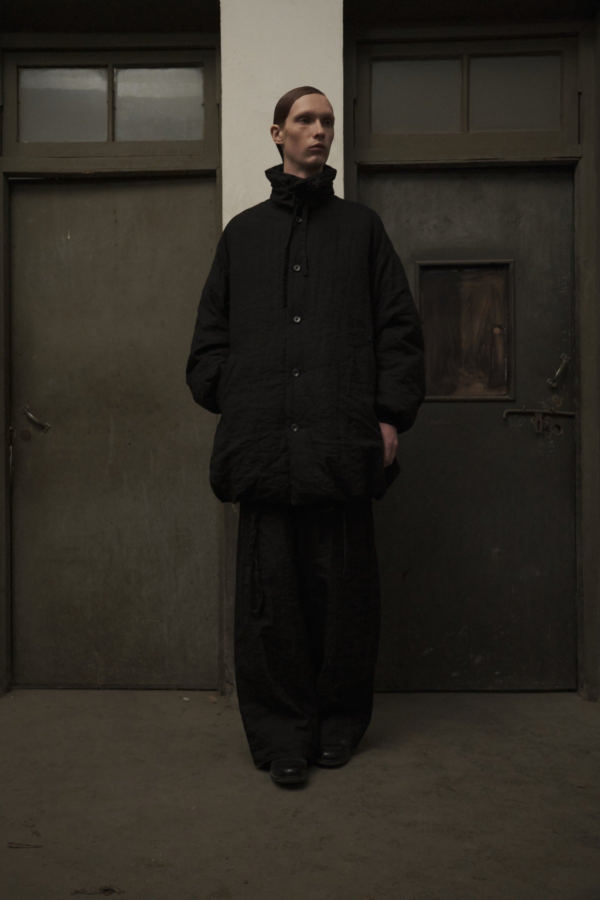 Panelled Construction Trousers (Black)