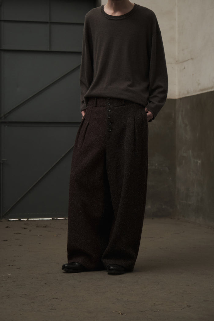 Cashmere Distressed Edge Knit (Dark Grey)