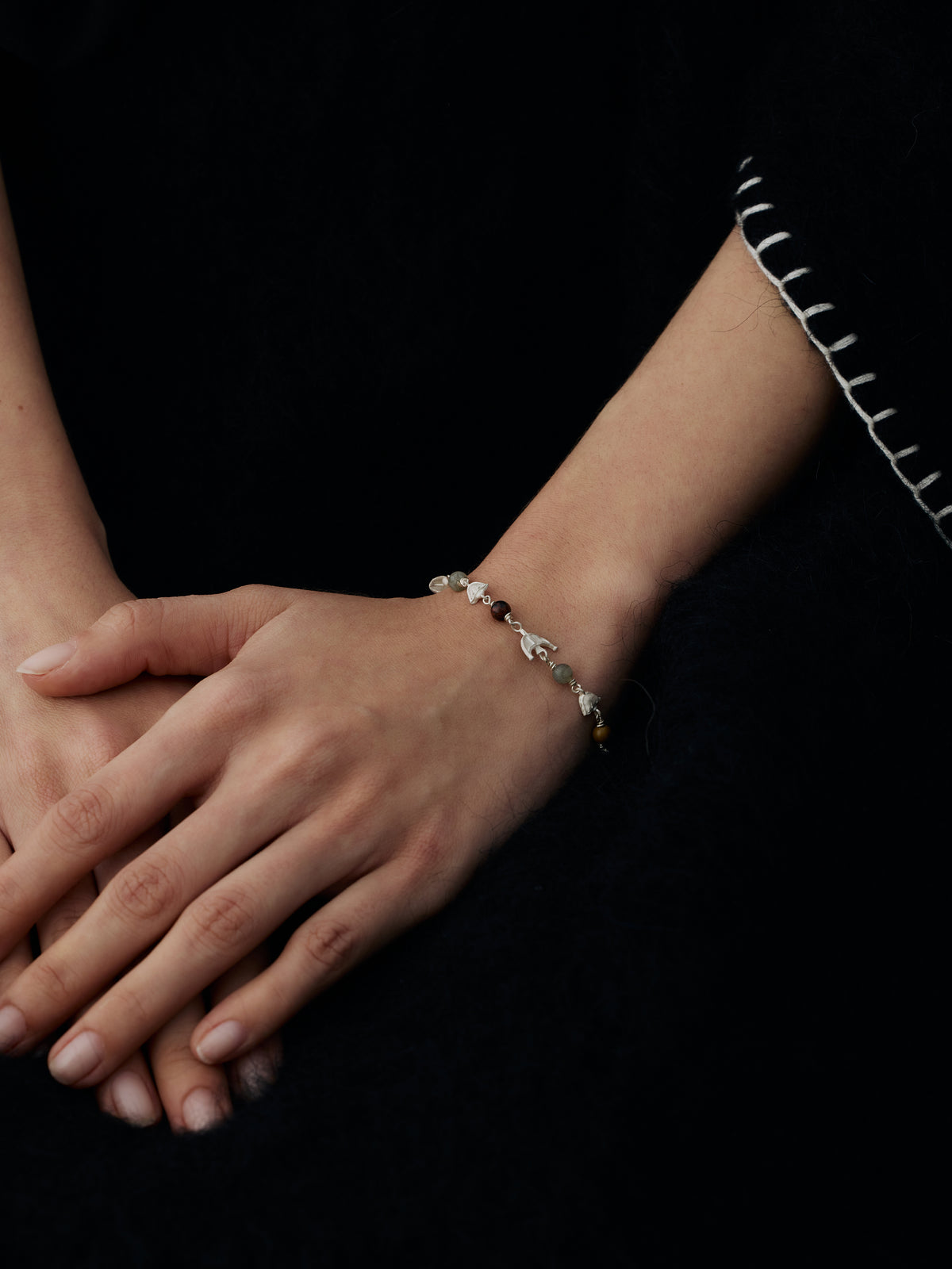 Qianshan Sterling Silver Multi-Gem Bracelet