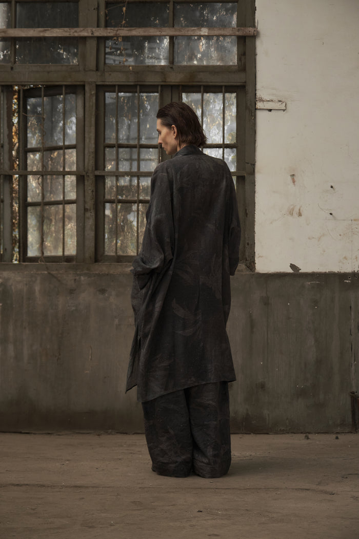 Cowl Neck Long Shirt (Grey)
