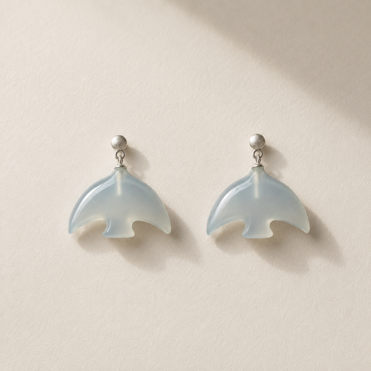 Oracle Bird Sterling Silver Grey Agate Drop Earrings