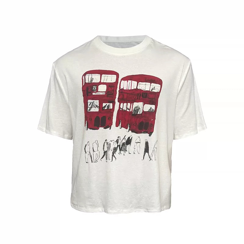 Red Bus Graphic T-Shirt