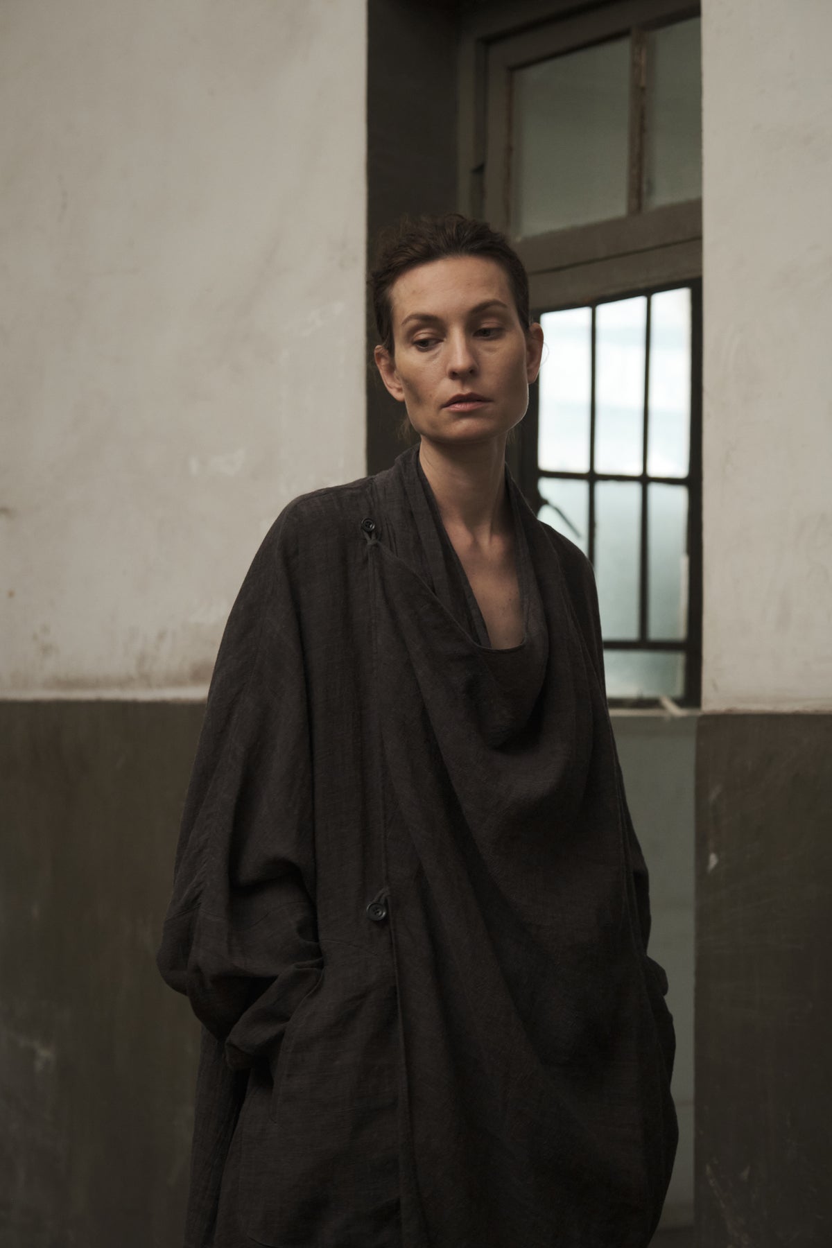 Cowl Neck Long Shirt (Purple)
