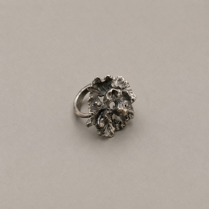 Blooming Hibiscus Ring