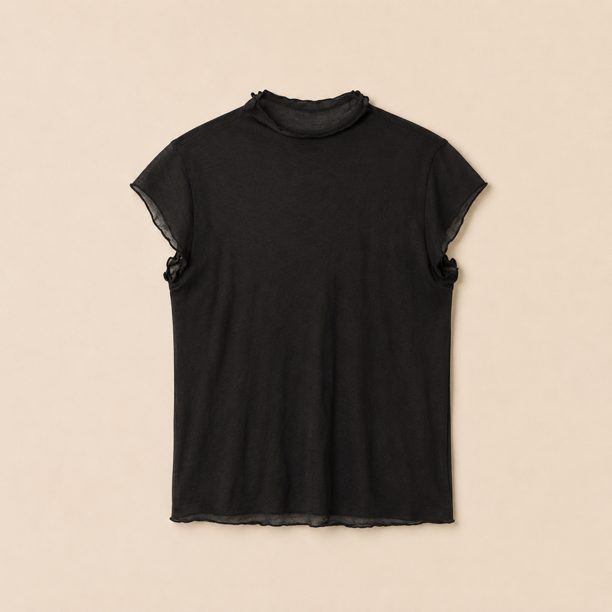 Lightweight Sheer Short-Sleeve T-Shirt (Noir)