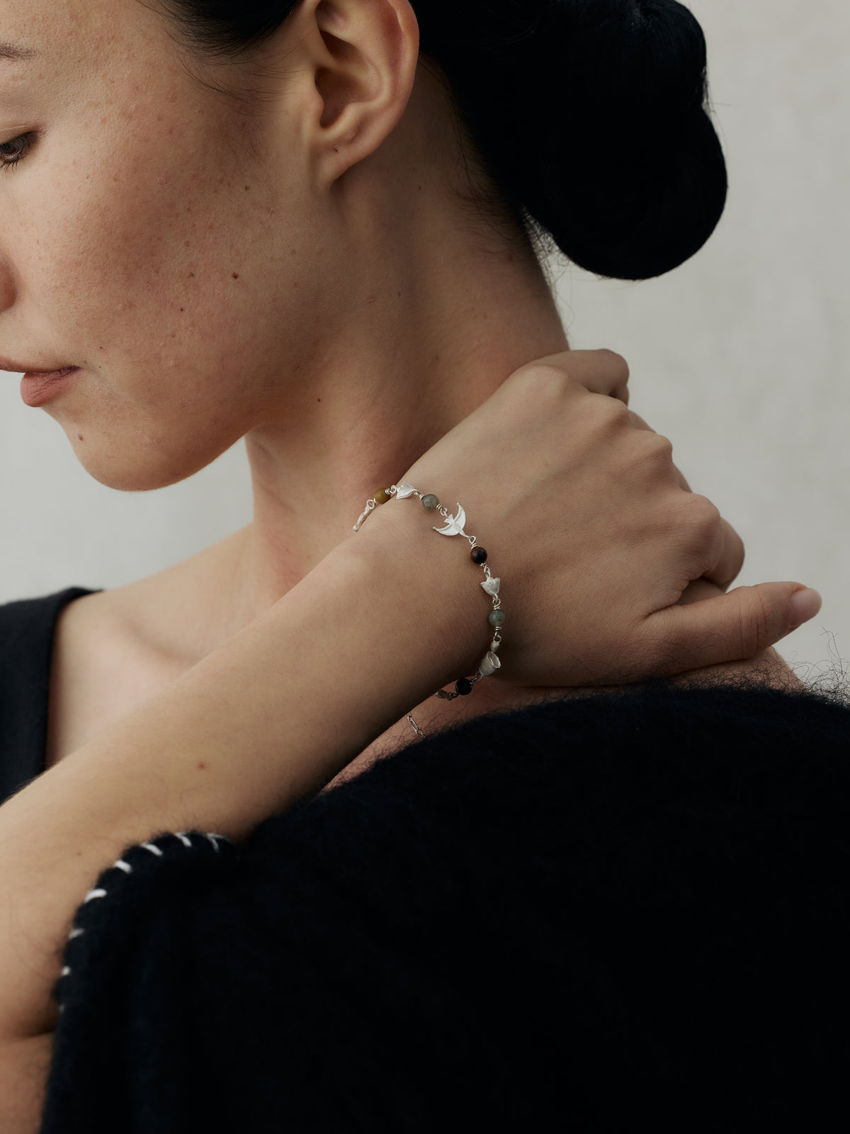 Qianshan Sterling Silver Multi-Gem Bracelet