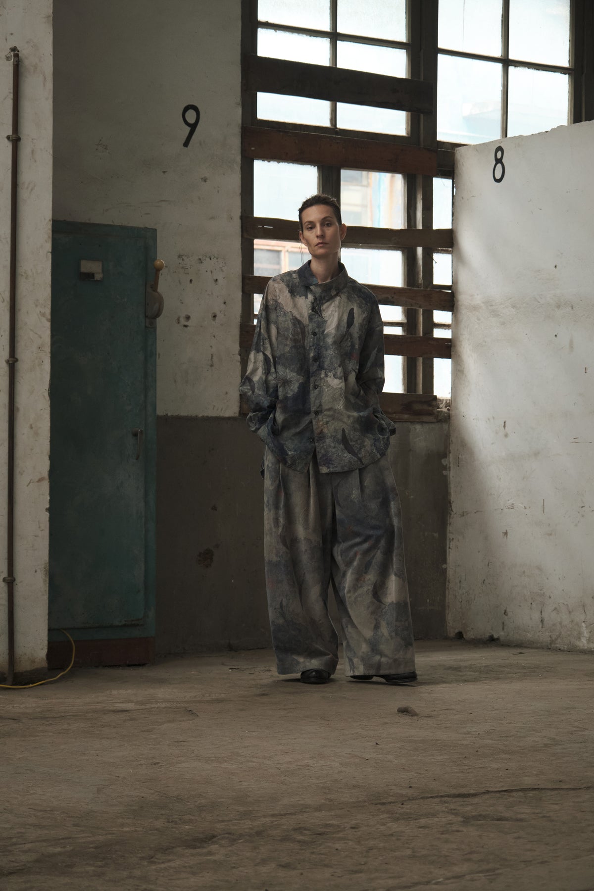 Asymmetric Placket Collared Shirt