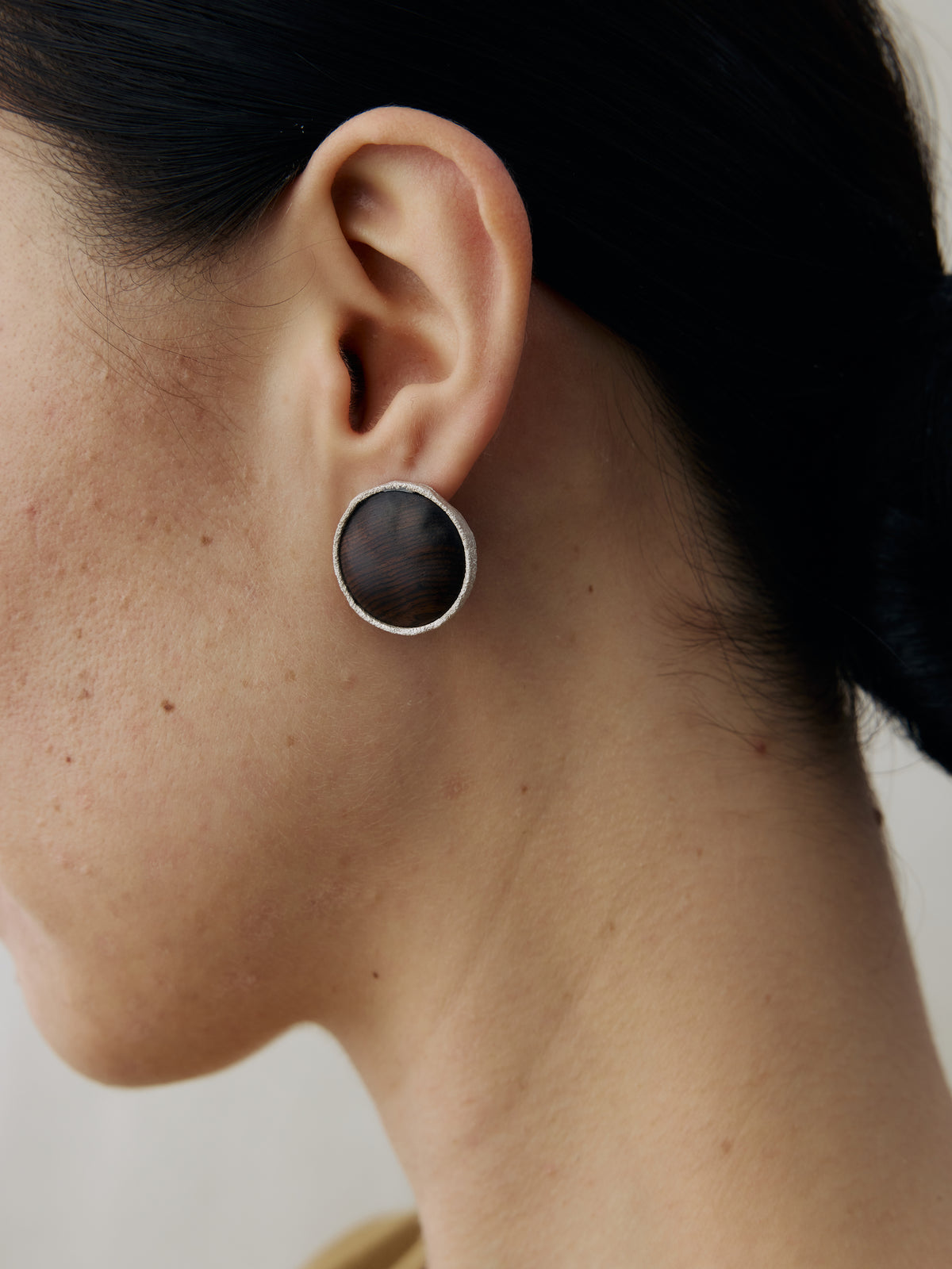 Little Fulfillment Sterling Silver & Ebony Stud Earrings