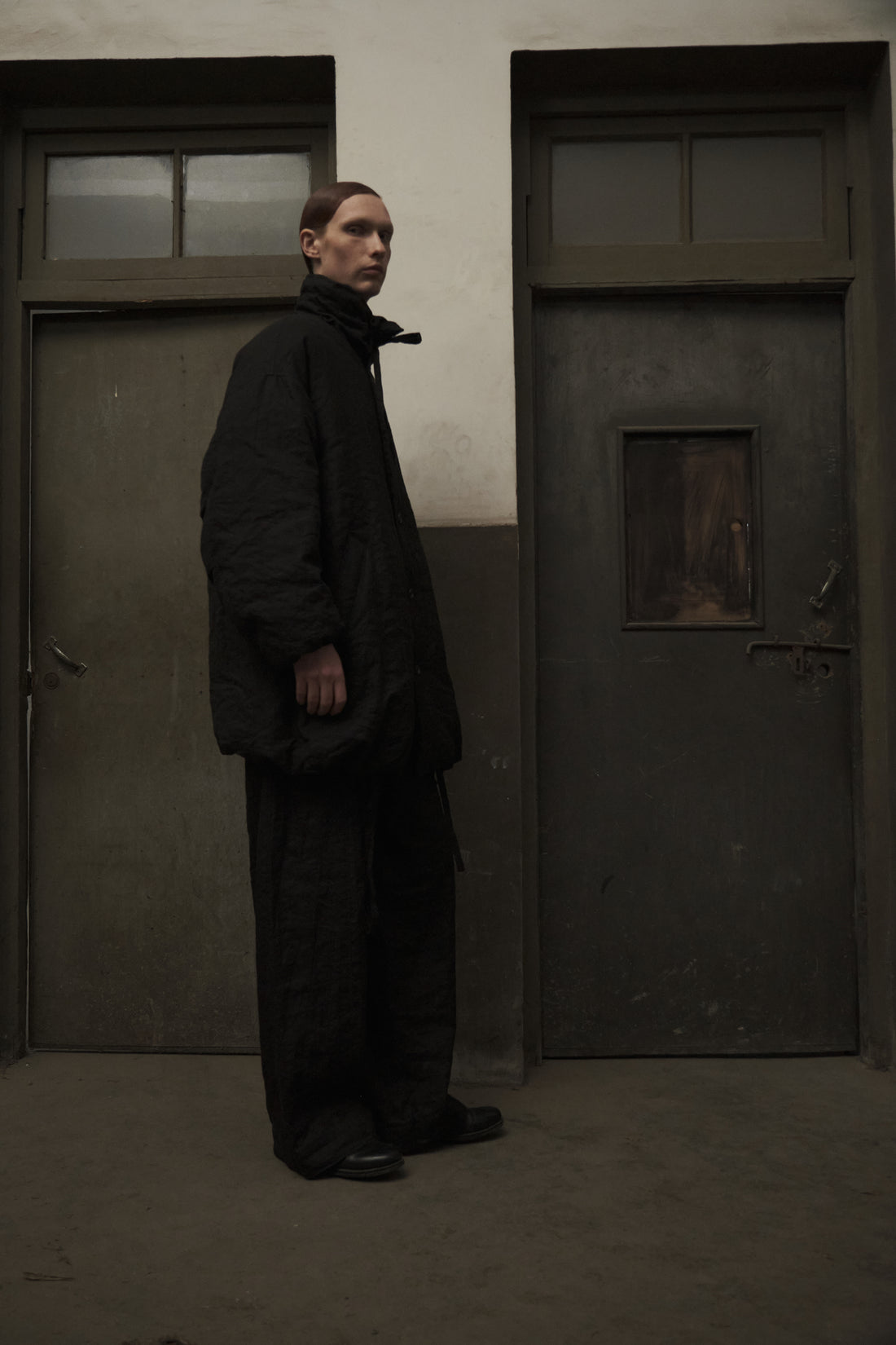 Panelled Construction Trousers (Black)