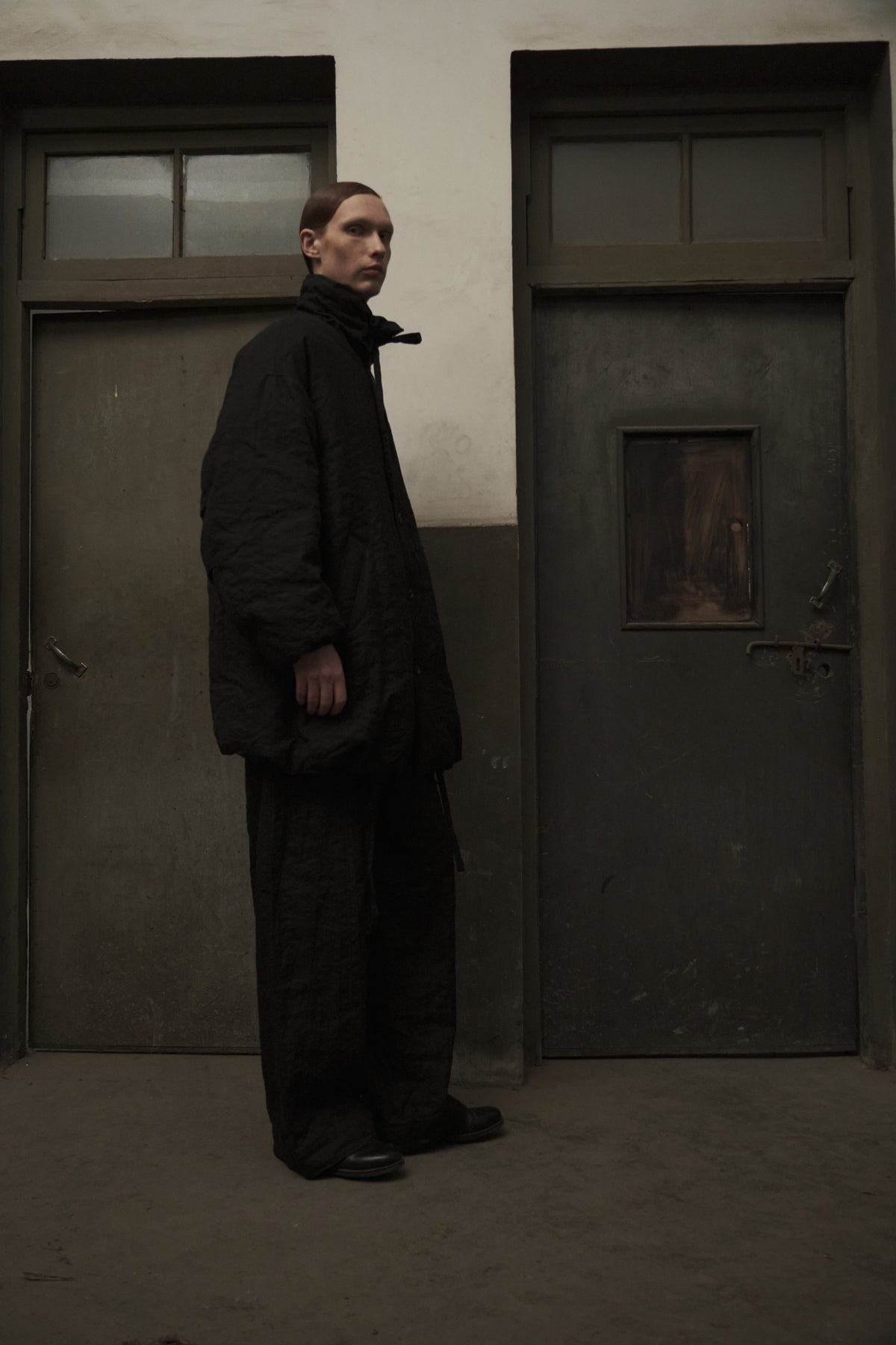 Panelled Construction Trousers (Black)
