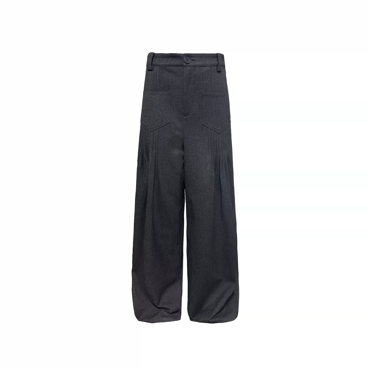 Pleated Pocket Wide-Leg Trousers