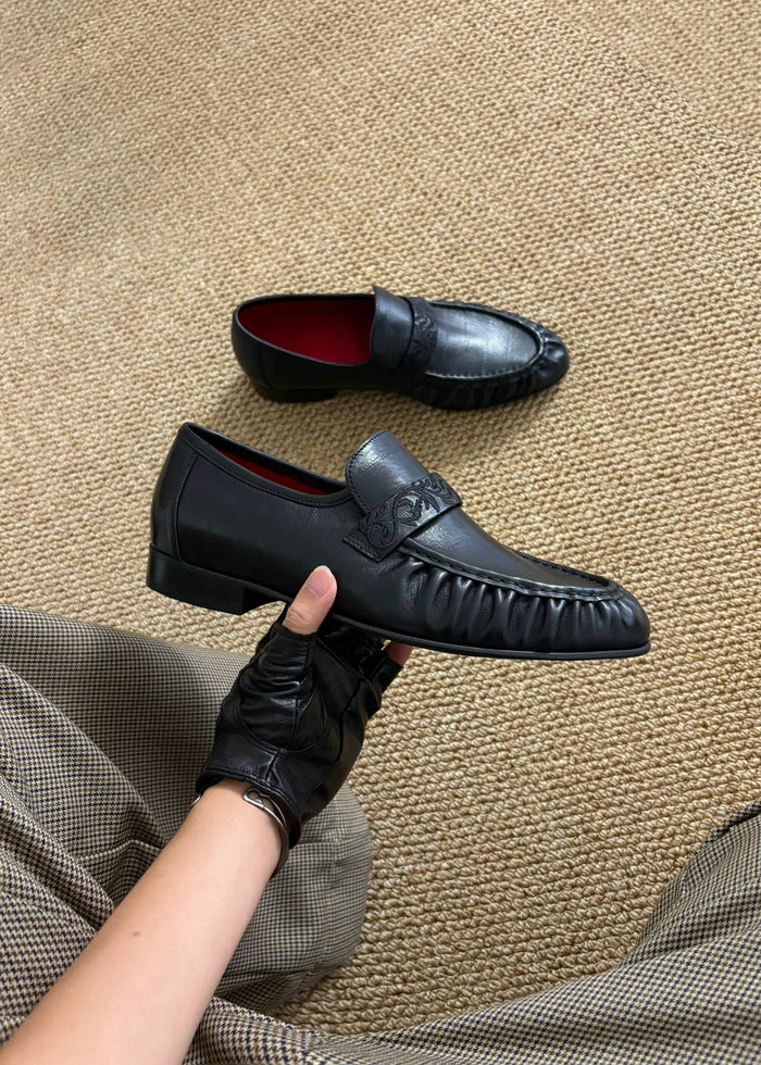 Vine-Engraved Loafers