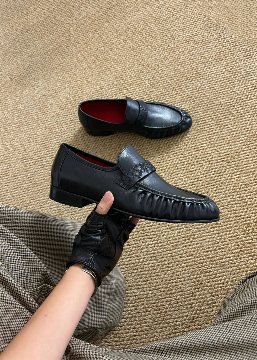 Vine-Engraved Loafers