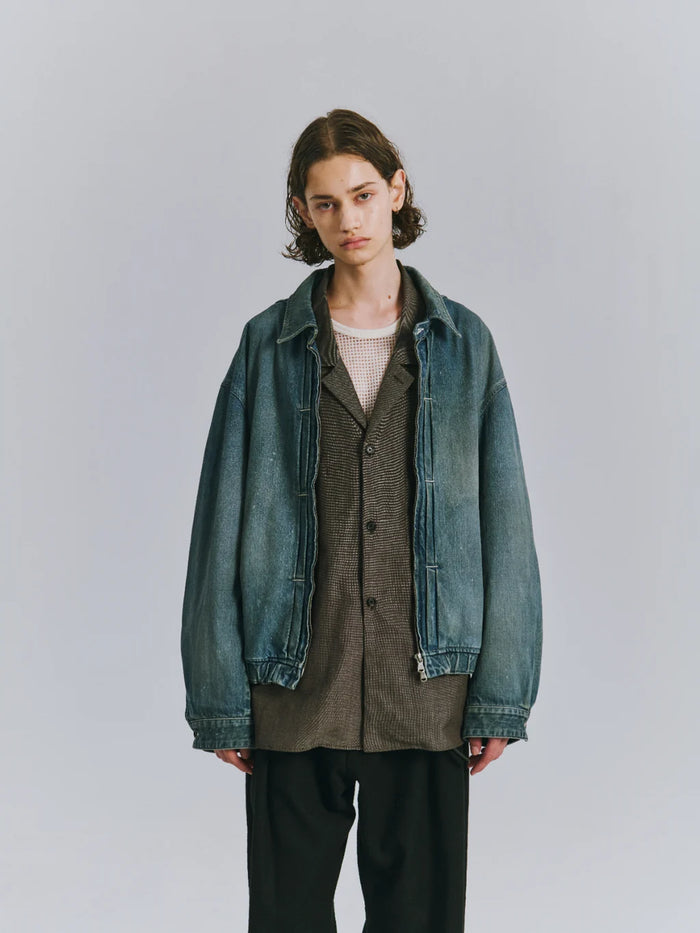 Aging Denim Tuck Jacket