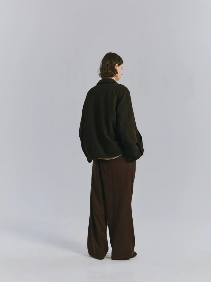 Shrink Wool Zip-Up Shirt Jacket