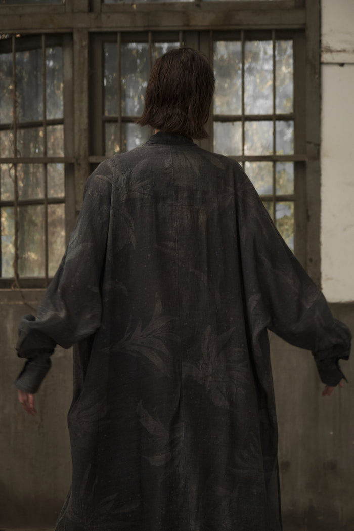 Cowl Neck Long Shirt (Grey)