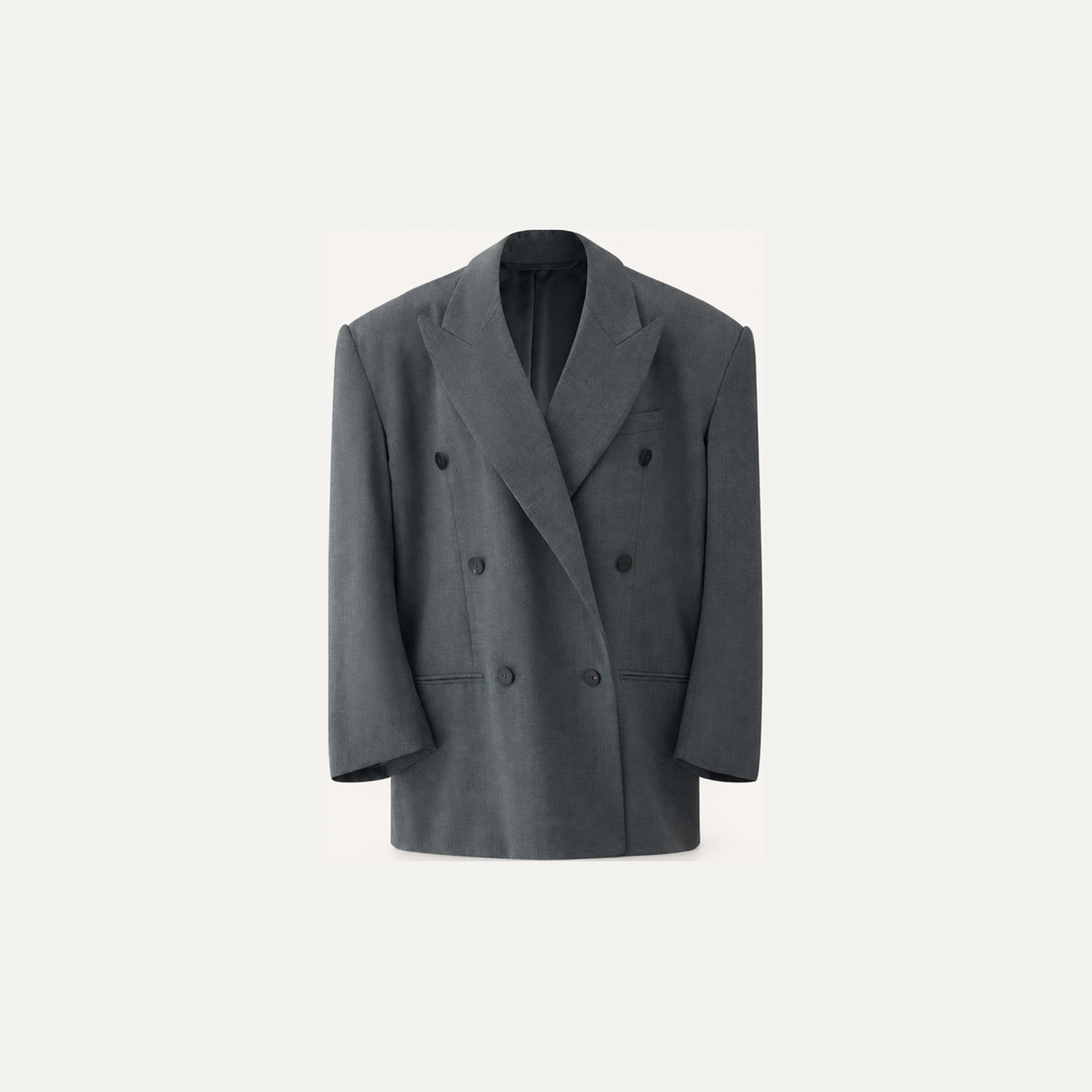 Double-breasted oversized wool blazer