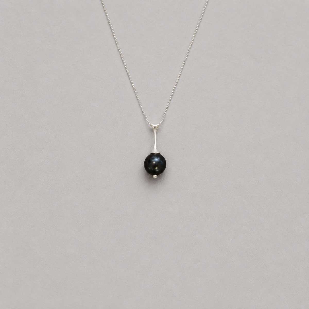 "Eloquent Fruit" Ebony & Sterling Silver Pendant Necklace