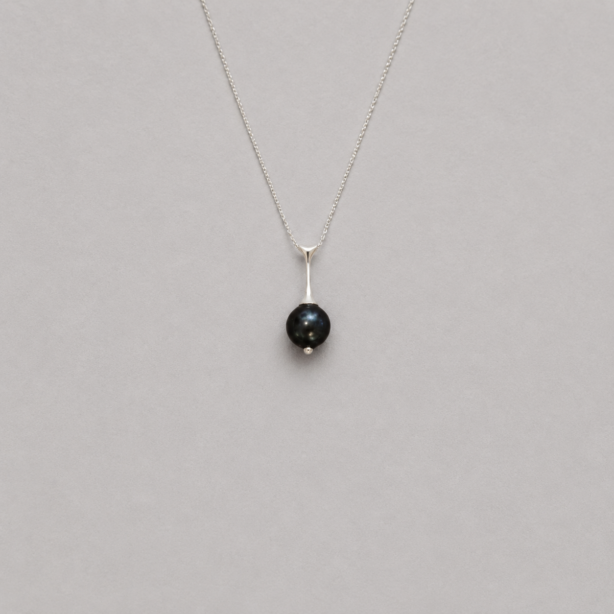 "Eloquent Fruit" Ebony & Sterling Silver Pendant Necklace