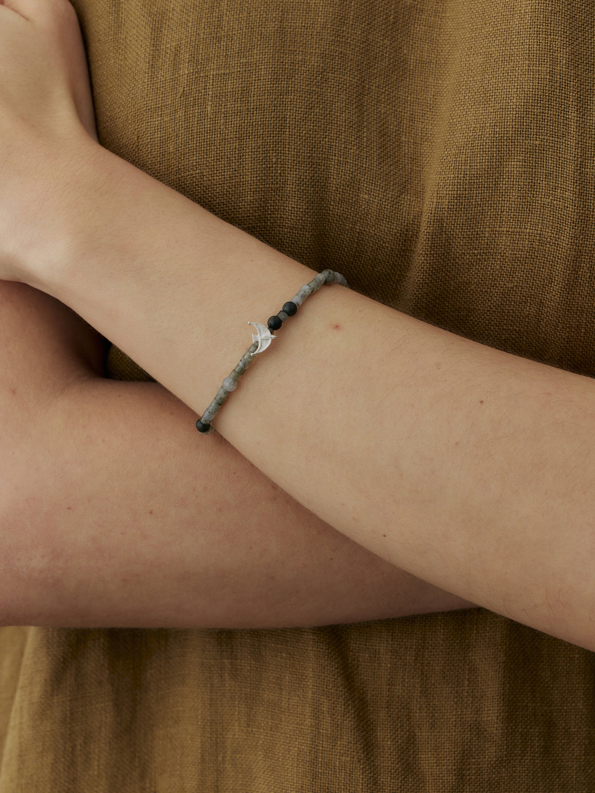 Oracle Bird Sterling Silver Beaded Bracelet