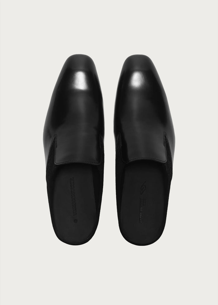 Flower-Patterned Pointed Mules