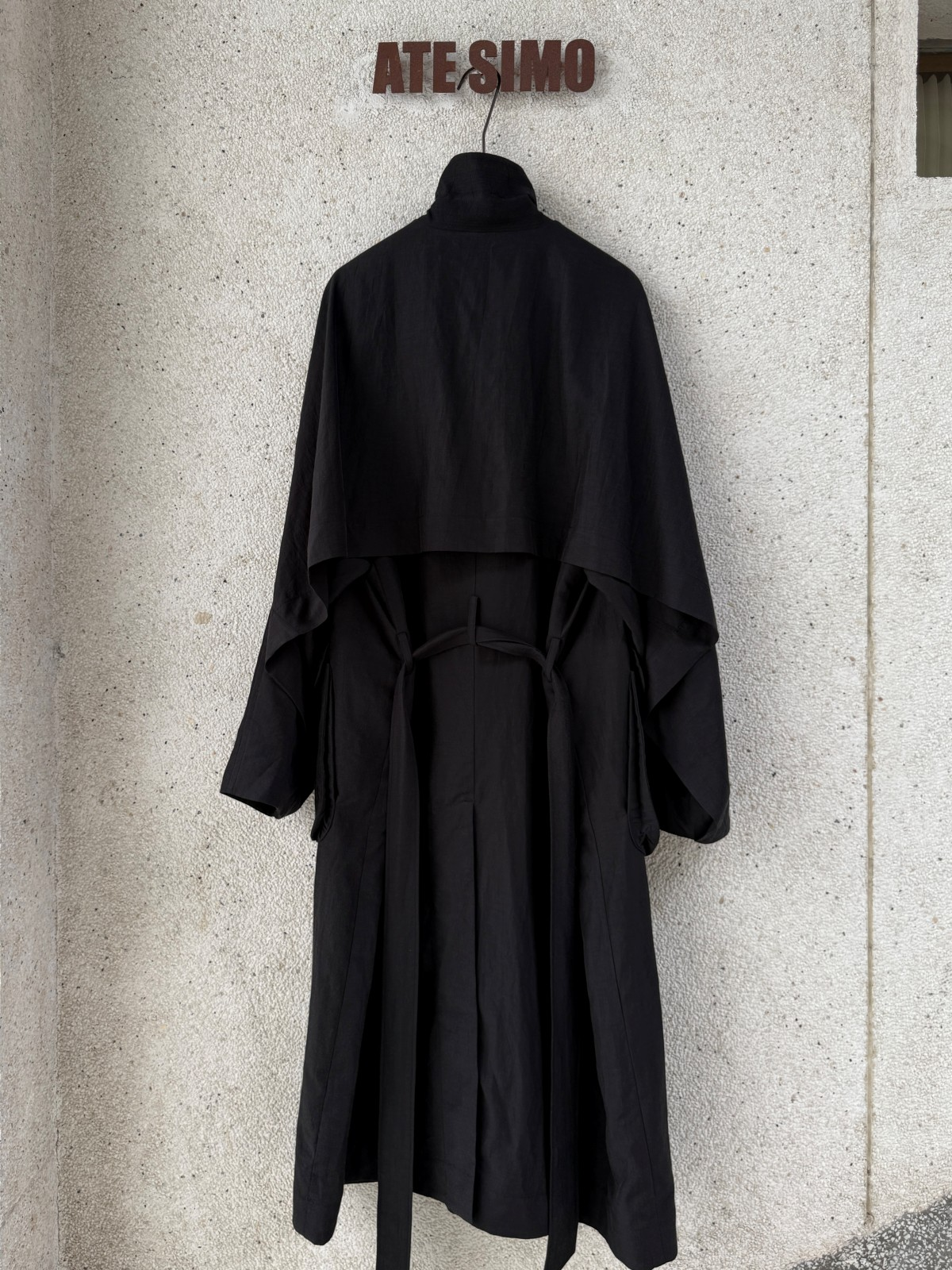 Collared longline trench coat