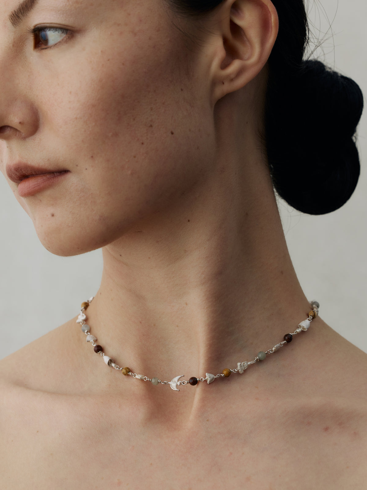 Qianshan Sterling Silver Multi-Gem Necklace