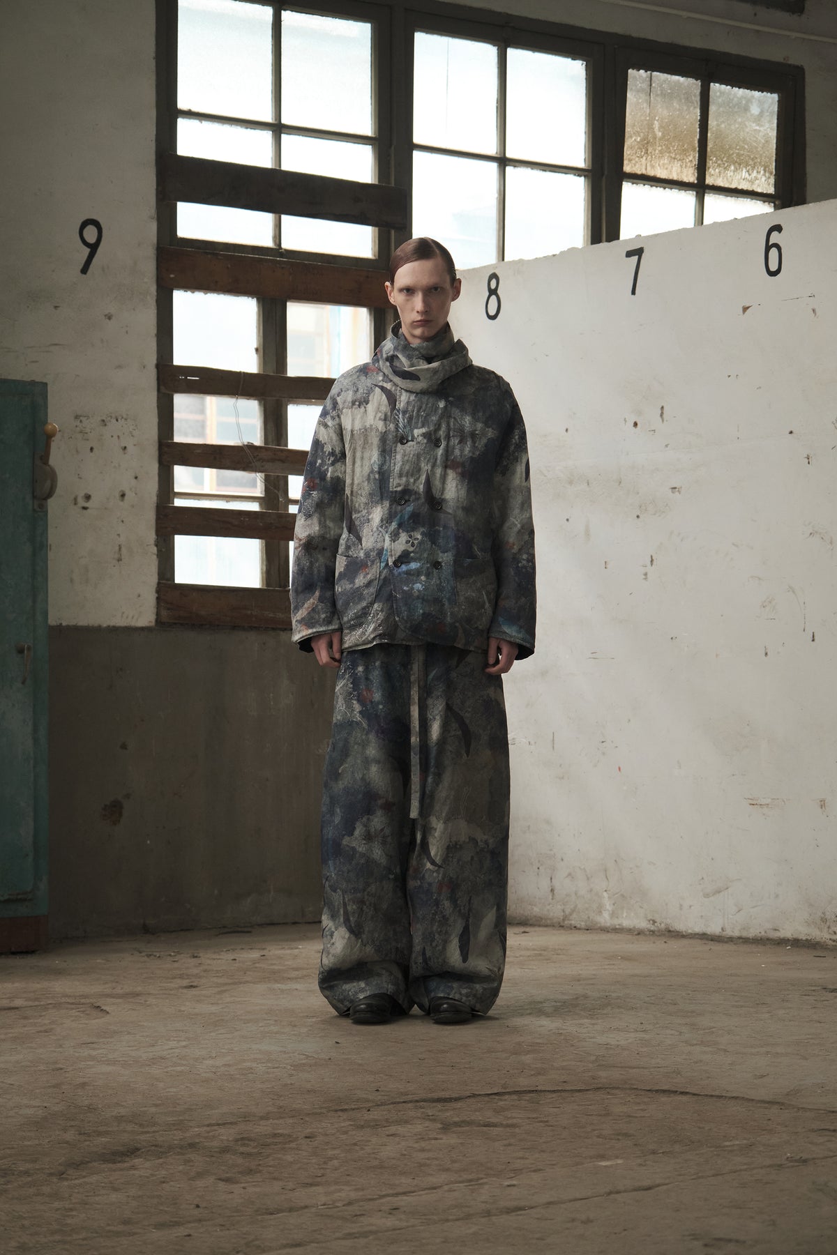 Drawstring Wide-Leg Trousers (Digital Printed)