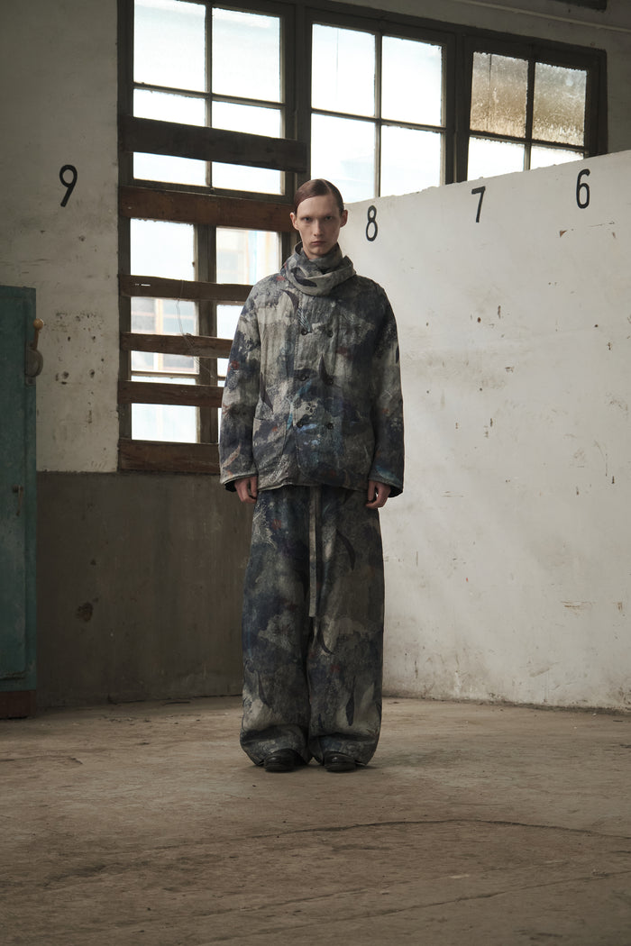 Drawstring Wide-Leg Trousers (Digital Printed)