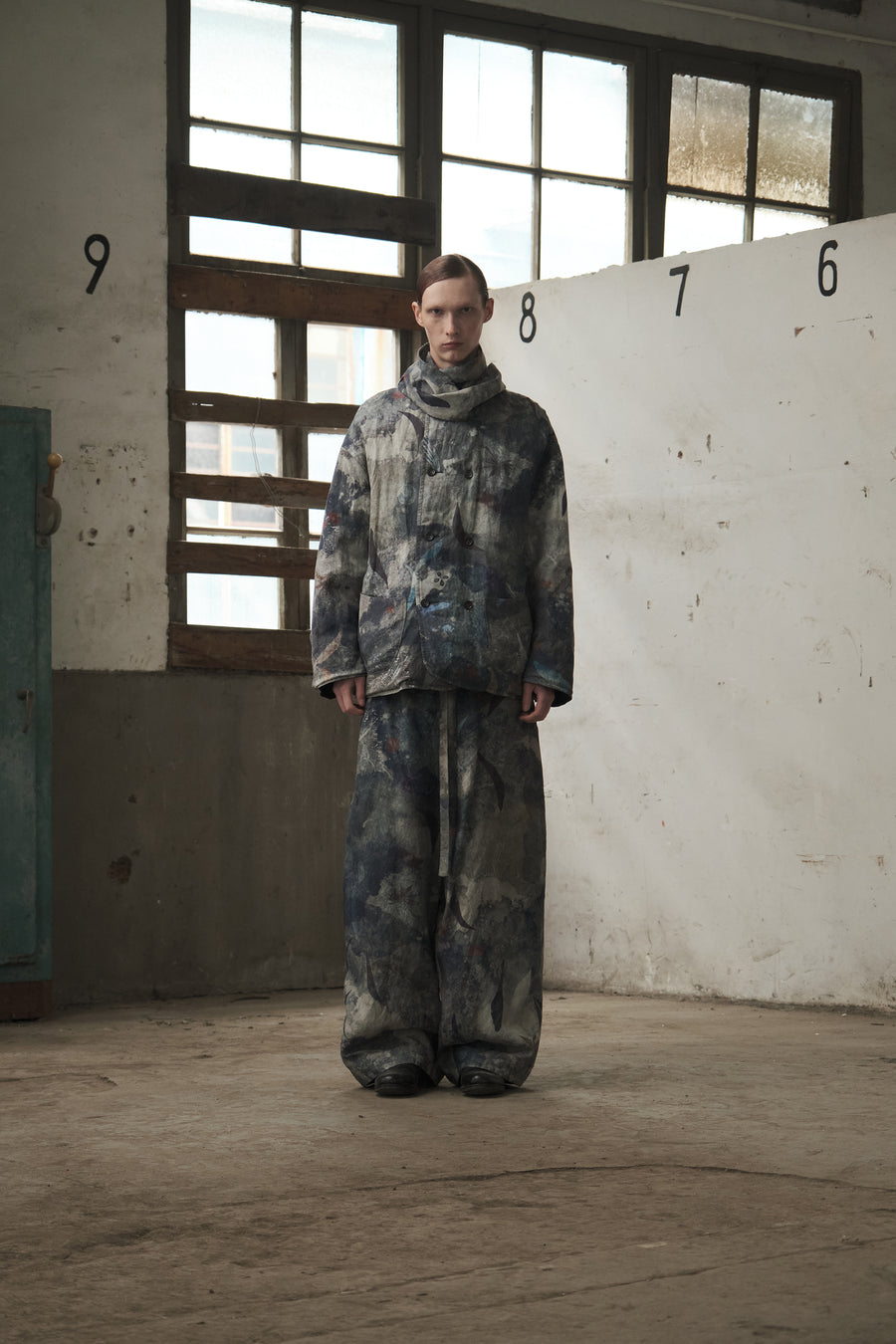 Drawstring Wide-Leg Trousers (Digital Printed)