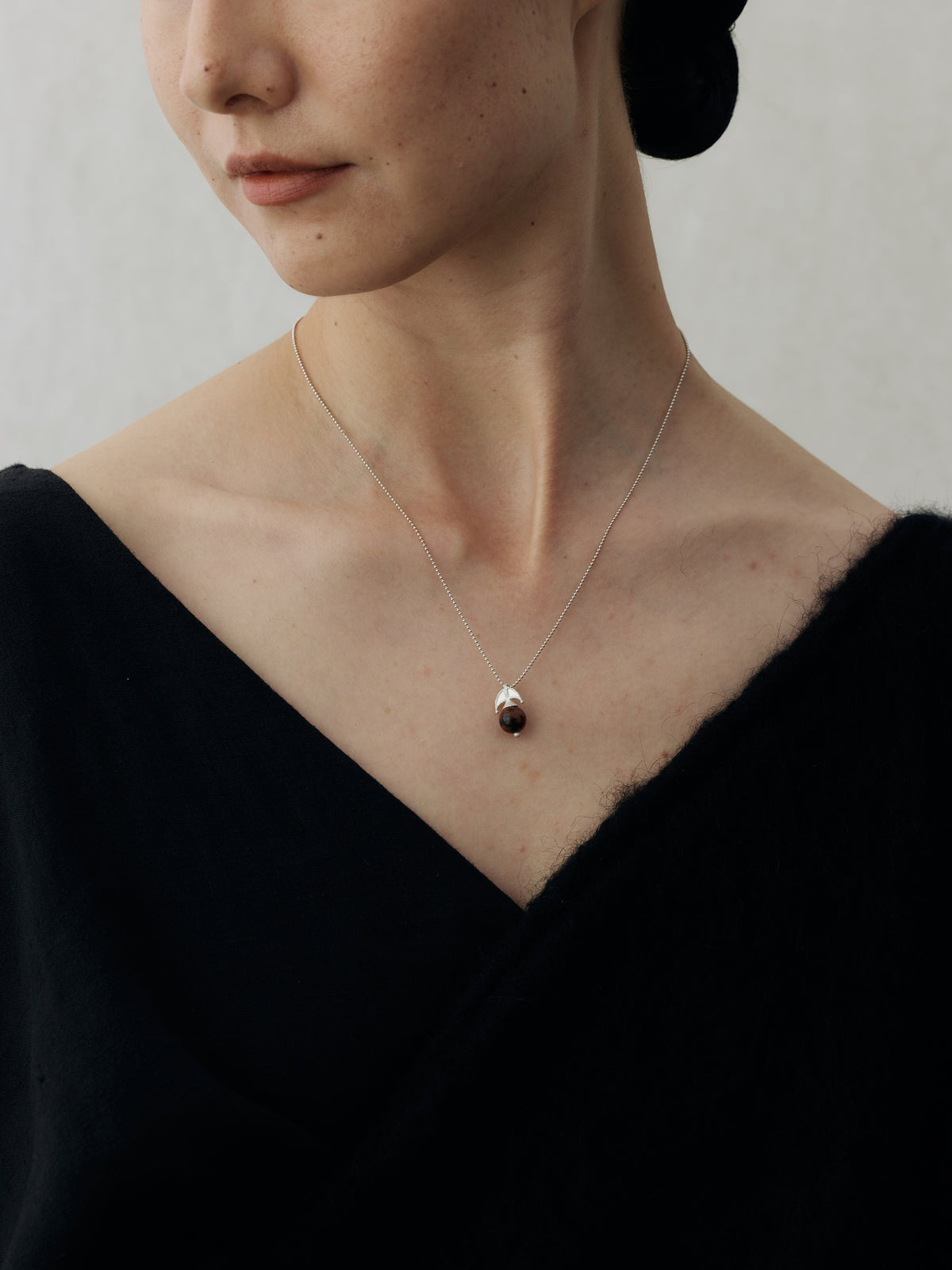 Ruyi Bird Sterling Silver Golden Swan Stone Pendant Necklace
