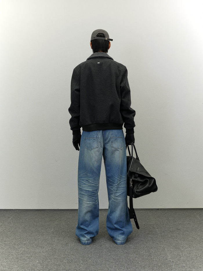 Retro Washed Loose Jeans