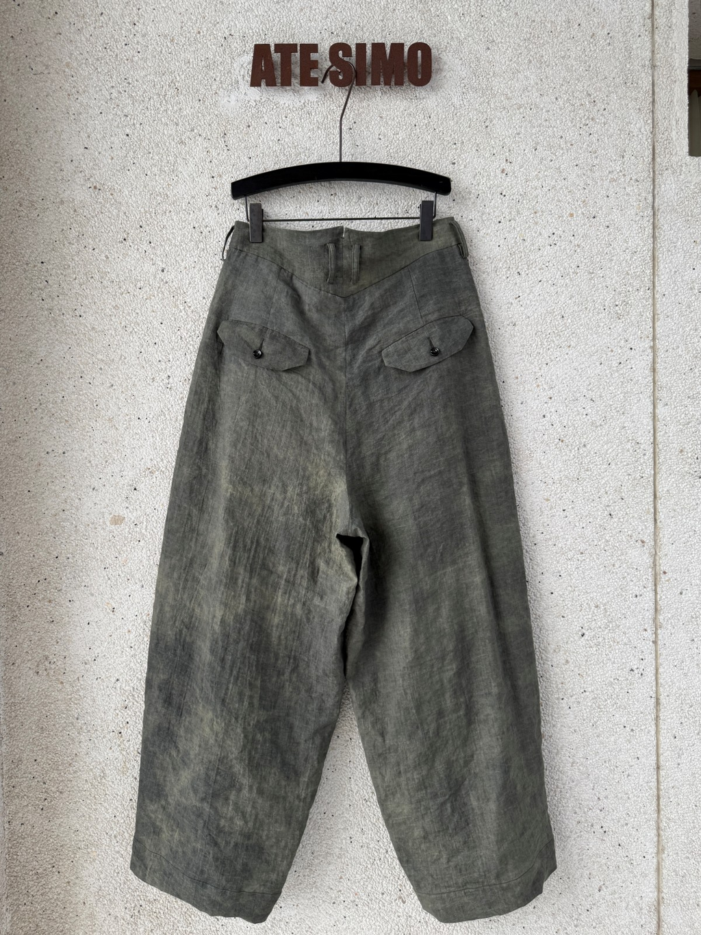 Double-pleat wide-leg trousers