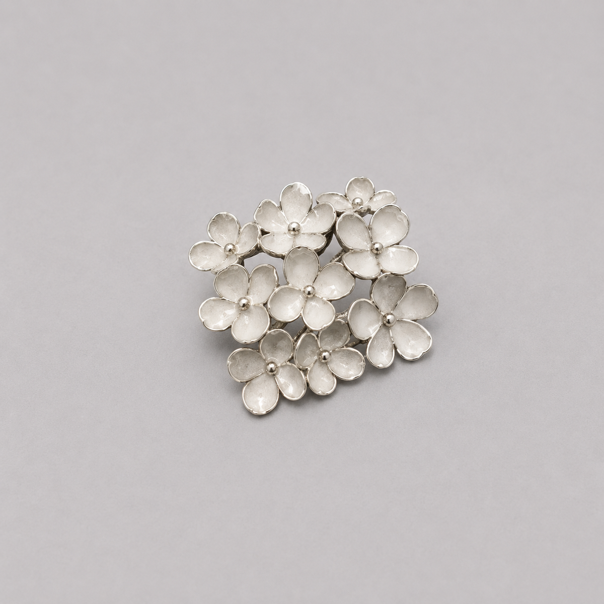 Nanyang Porcelain White Square Flower Ring