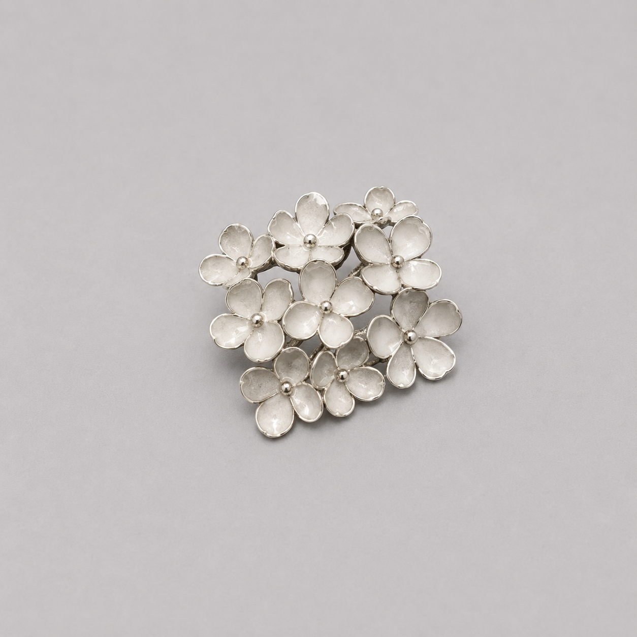 Nanyang Porcelain White Square Flower Ring