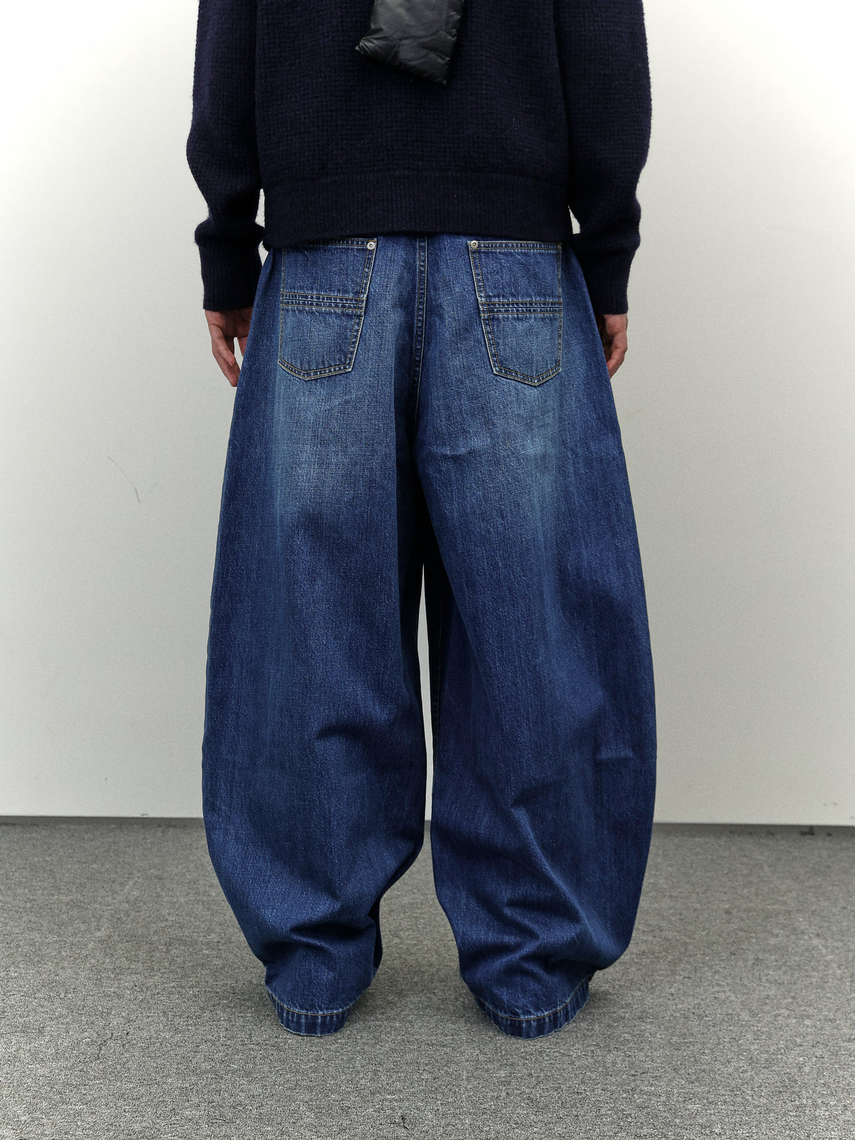 Washed Cocoon Jeans (Dark Indigo)