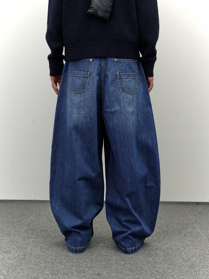 Washed Cocoon Jeans (Dark Indigo)