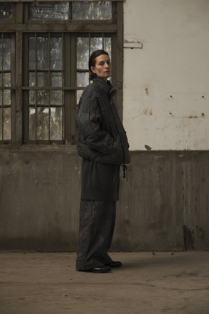 Double-Breasted Cropped Down Jacket