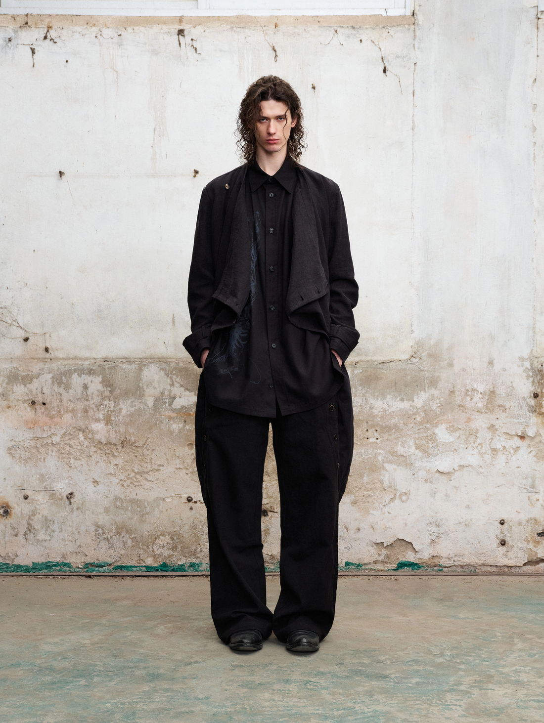 Featherfall Drape Collar Coat