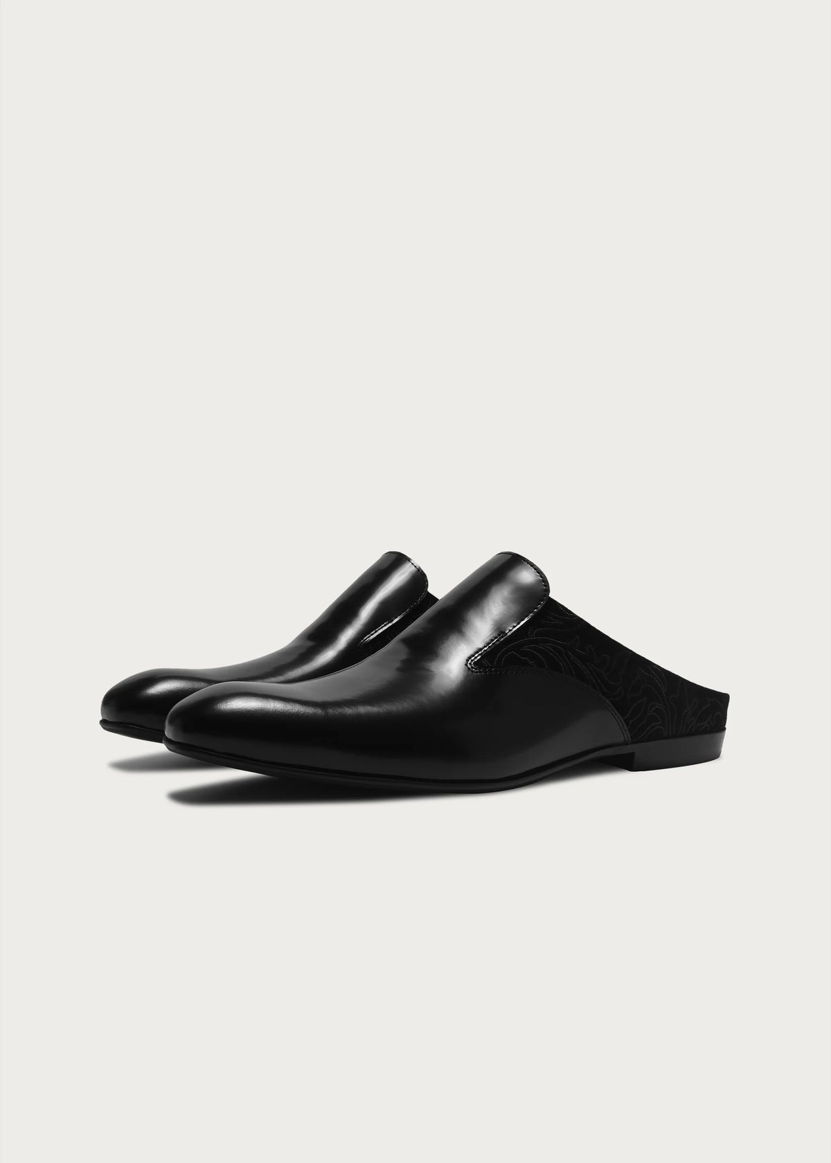 Flower-Patterned Pointed Mules