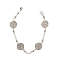 White Agate Inlaid Hollow Floral Bracelet