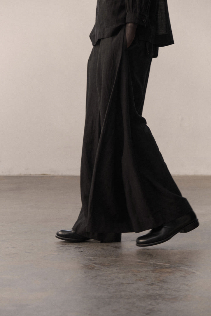 Side-panel wide-leg culottes