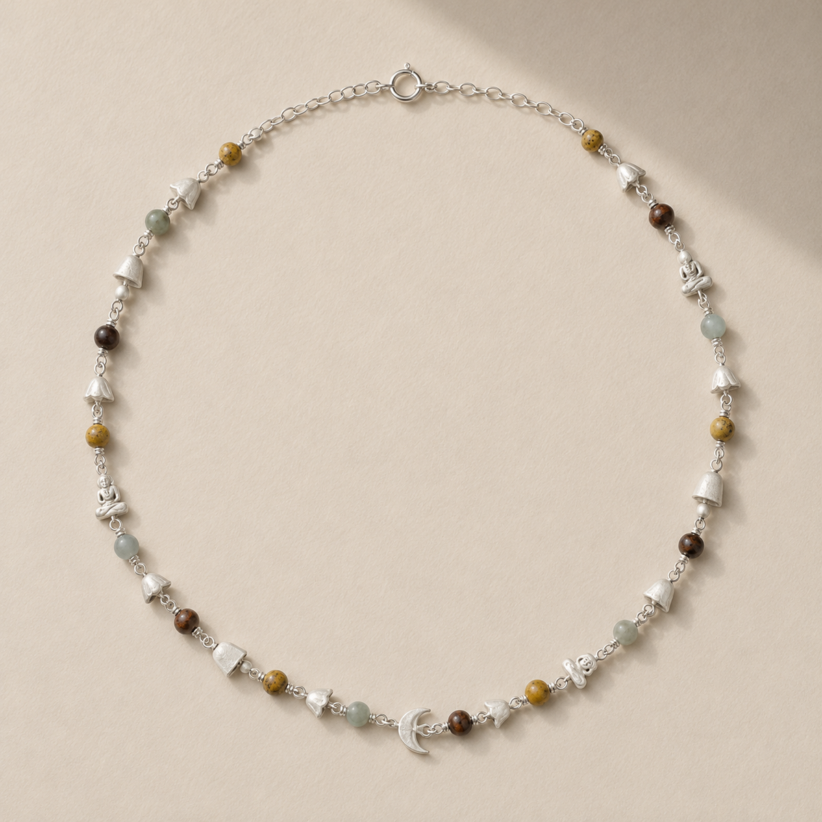Qianshan Sterling Silver Multi-Gem Necklace
