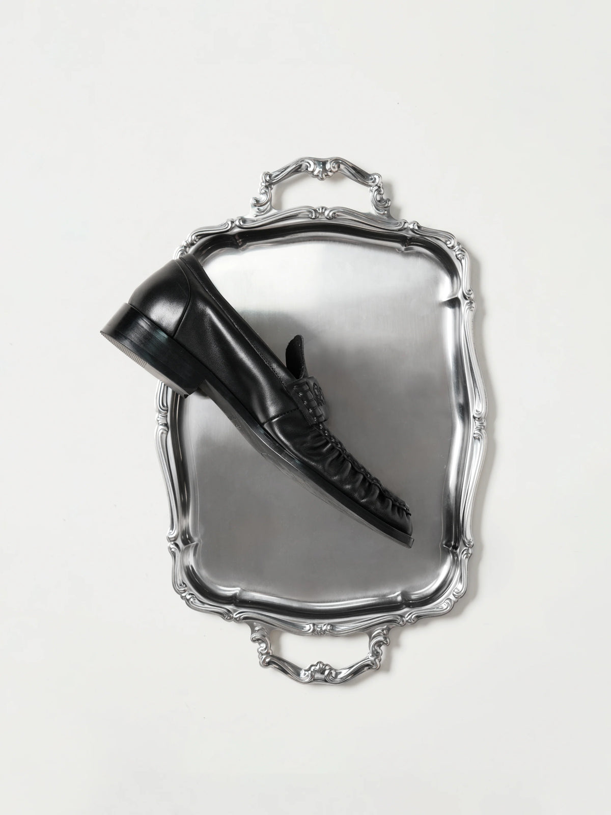 Square-Toe Vine-Engraved Loafers