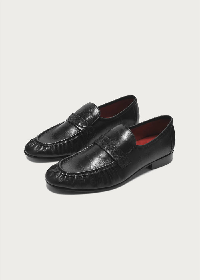 Vine-Engraved Loafers