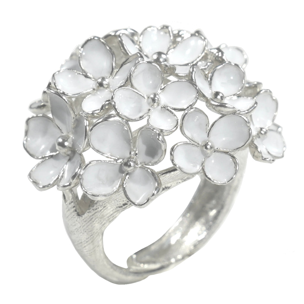 Nanyang Porcelain White Dome Floral Ring
