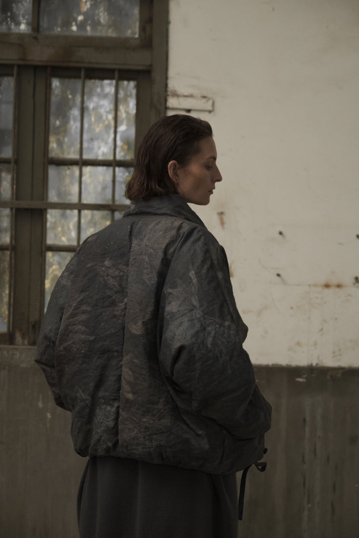 Double-Breasted Cropped Down Jacket