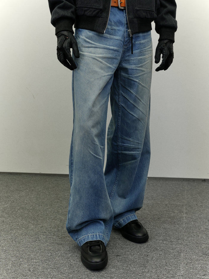 Retro Washed Loose Jeans