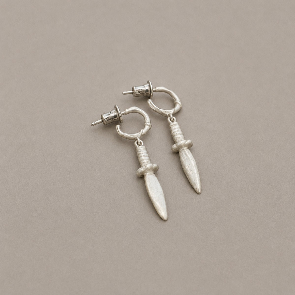 Leaf Tip Sterling Silver Drop Earrings